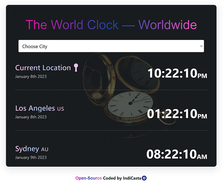 World Clock App Pic